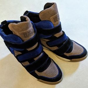 Ash Suede Sneaker Wedges - limited - blue, black